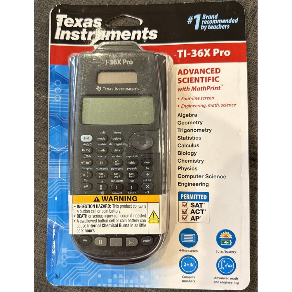 Texas Instruments TI-36X Pro Advanced Scientific Calculator‎ with Math Print-New